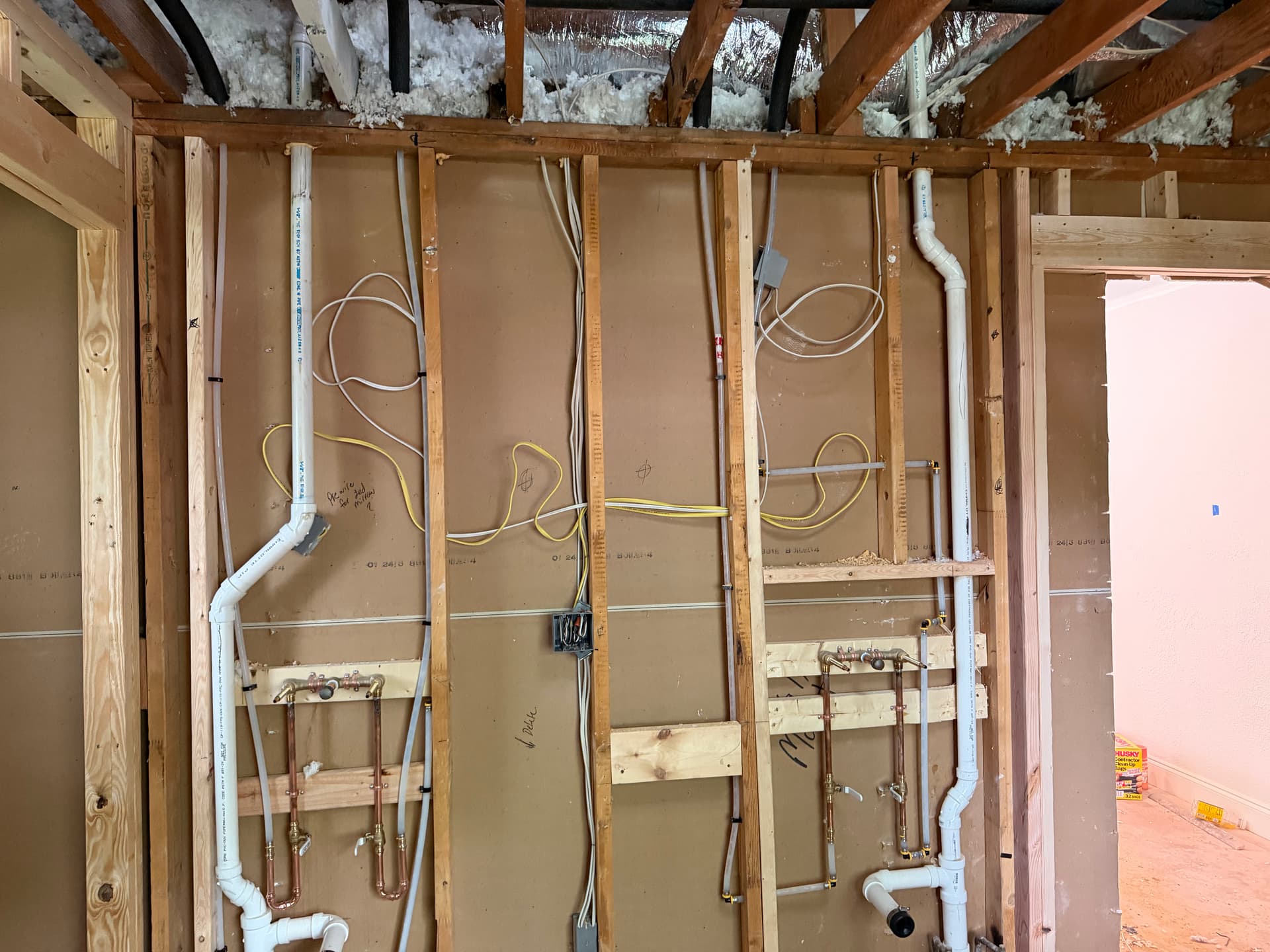 Gallery photos for Inside a Bathroom Remodel Before the Walls Close Up: Image #1